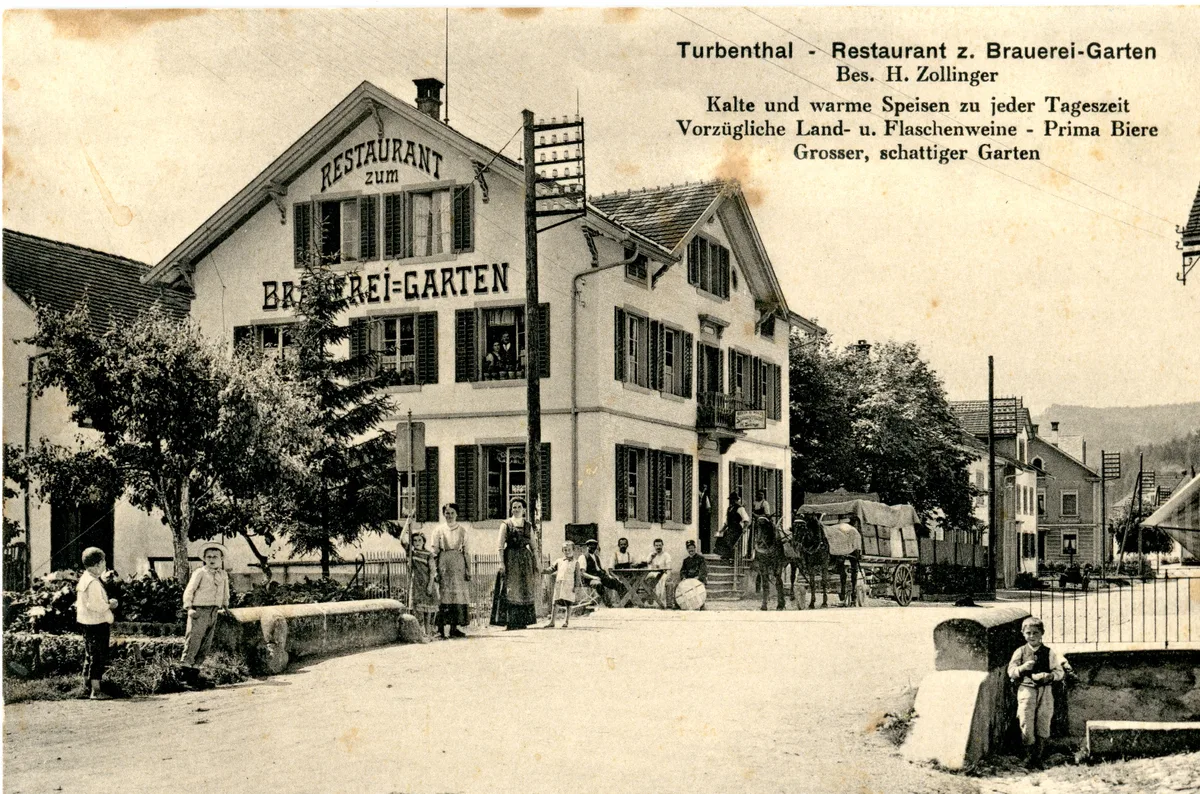 In diesem ehemaligen Wirtshaus wurde der Grundstein für eine erfolgreiche Baufirma gelegt. Aufnahme von einer Wirtschaft